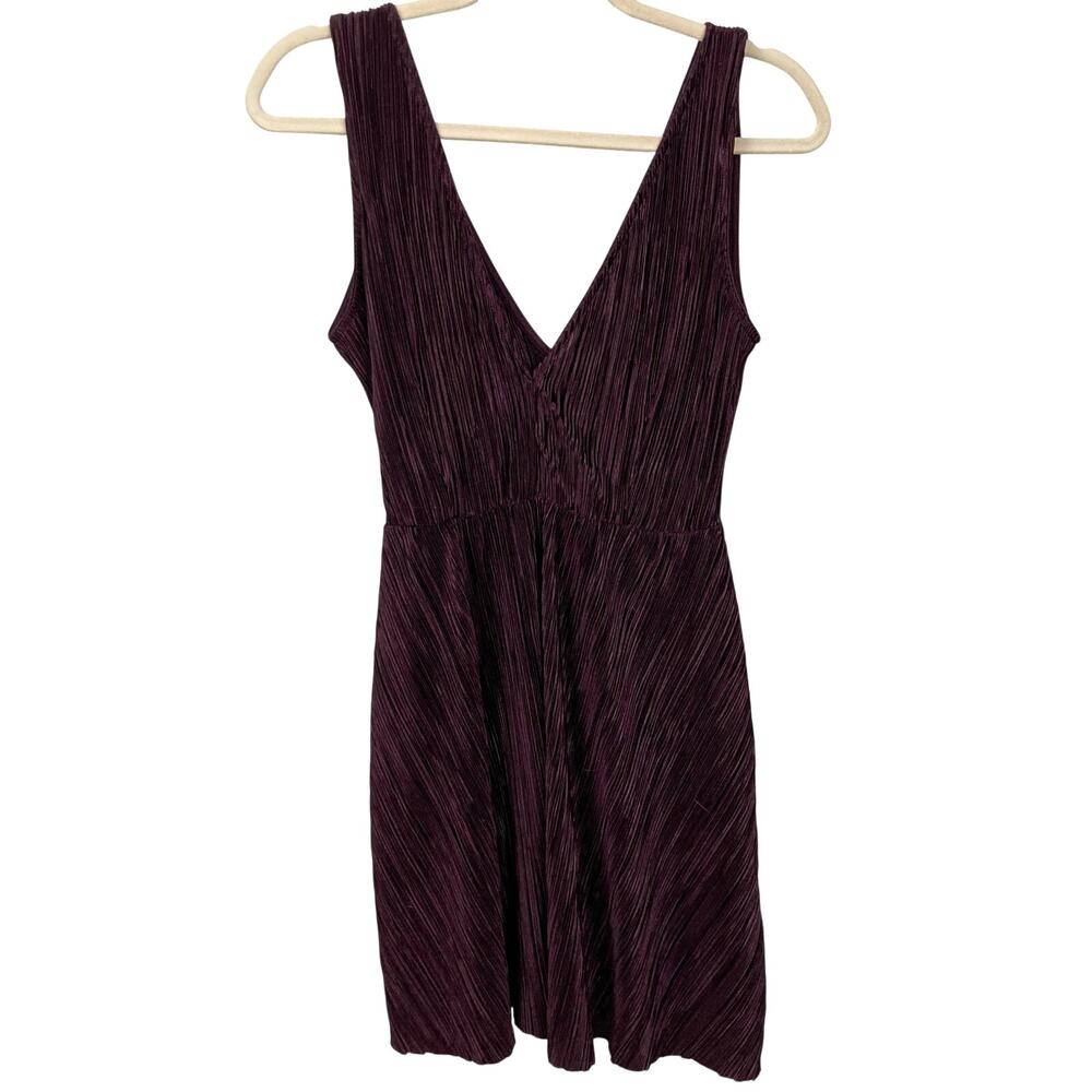 Divided Womens Dark Purple Pleated Mini Dress Size 2 Whimsigoth Party Date Goth